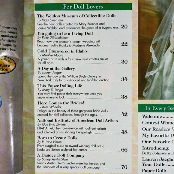 Vtg Doll World Magazine June 1999 Pricing Guide Here Comes the Brides 82 Pgs - Picture 9 of 10